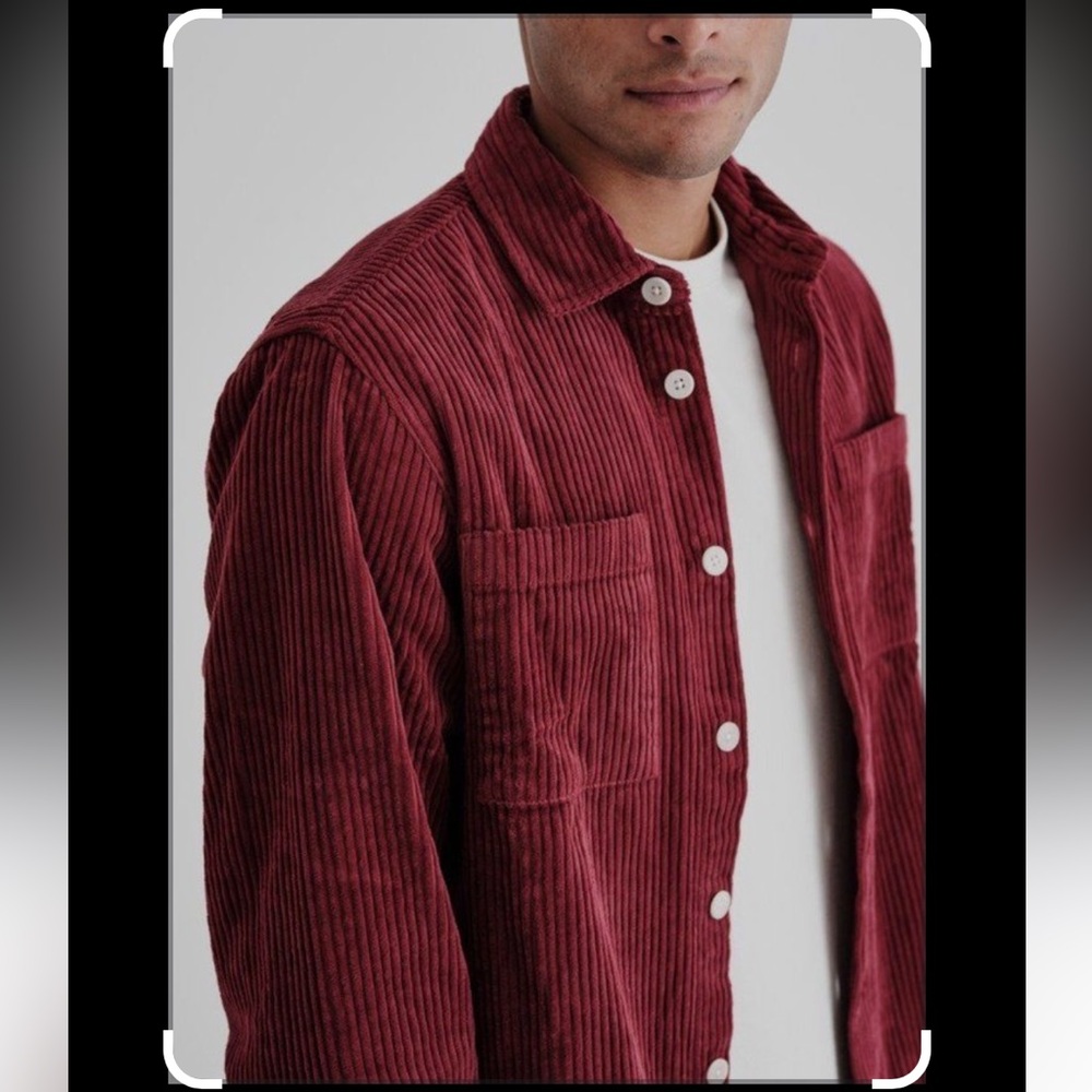 Wax London Men’s Button Down Long Sleeve Shirt Jumbo Cord Whiting Overshirt